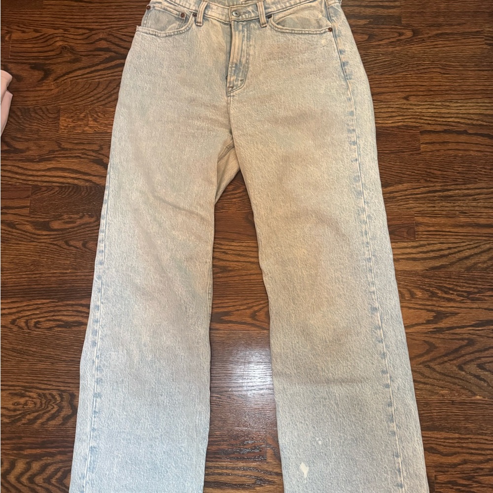 Abercrombie & Fitch Women's Light Blue Straight Leg Jeans